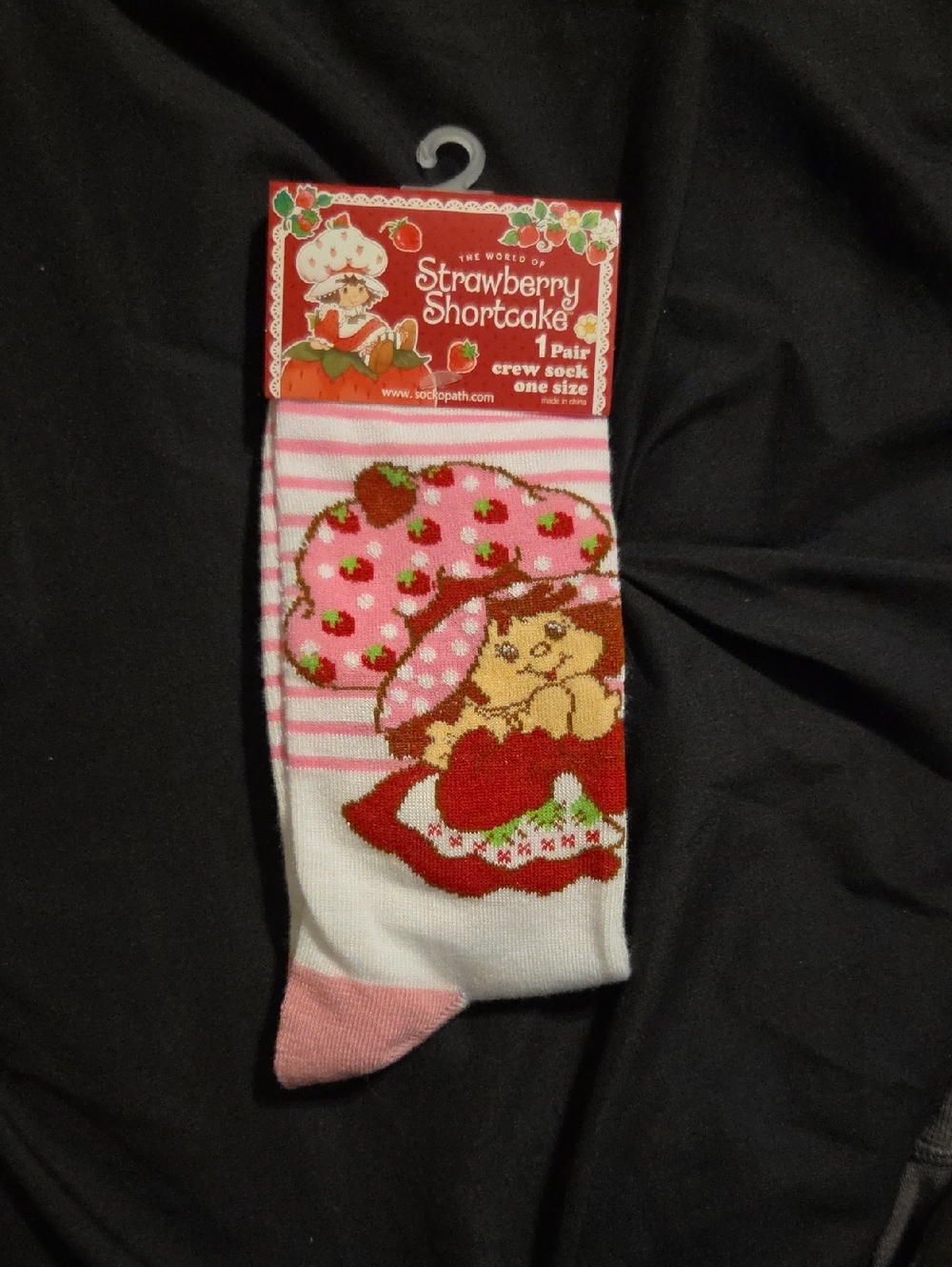 Strawberry Shortcake Pink Crew Socks